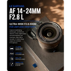 Samyang AF 14-24mm F2.8 L Ultra-Wide Angle Zoom Lens for Leica L-Mount, Panasonic LUMIX S and Sigma fp