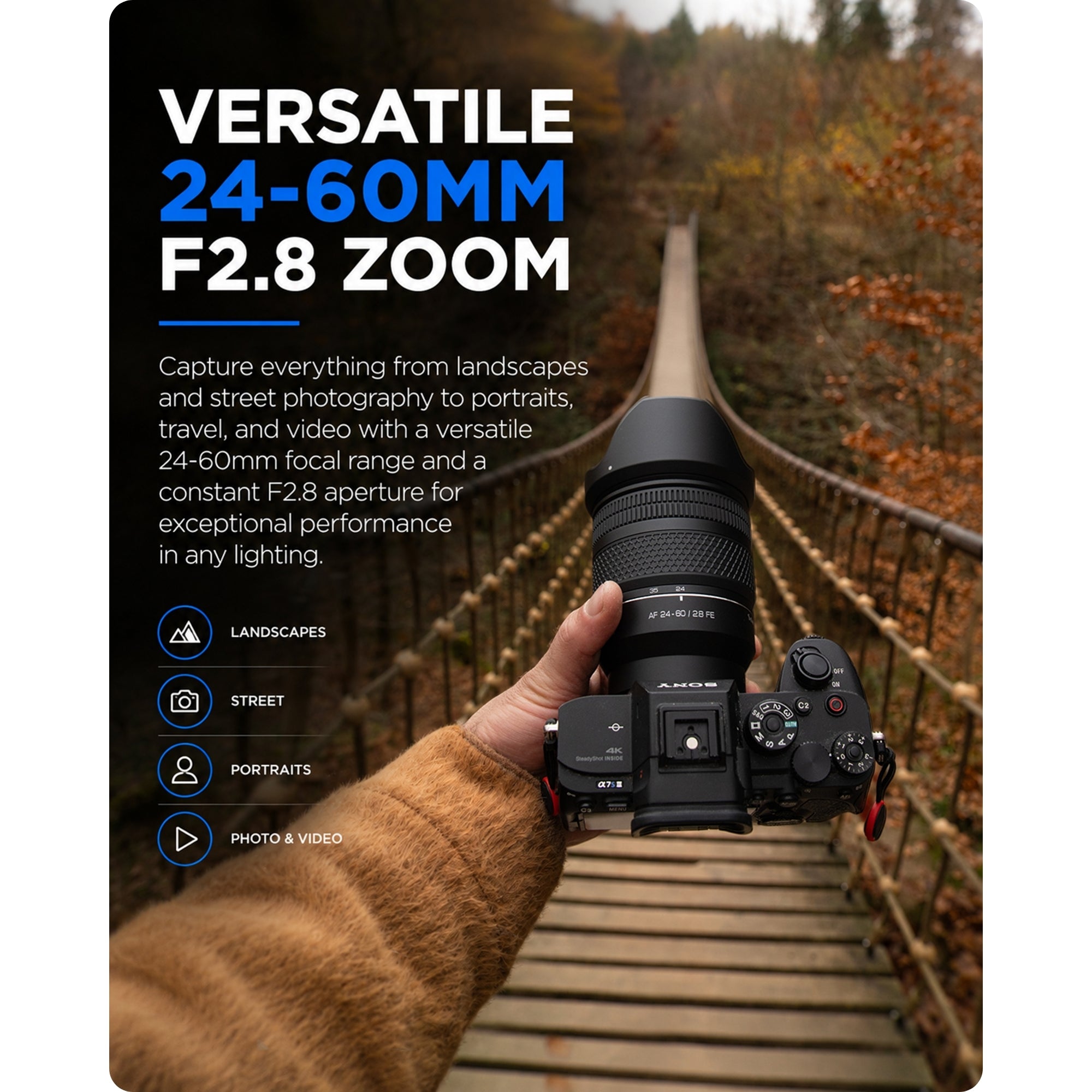 Samyang AF 24-60mm F2.8 FE Standard Zoom Lens for Sony E-Mount Full Frame Cameras