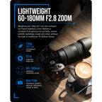 Samyang AF 60-180mm F2.8 FE Telephoto Zoom Lens for Sony E-Mount Full Frame Cameras