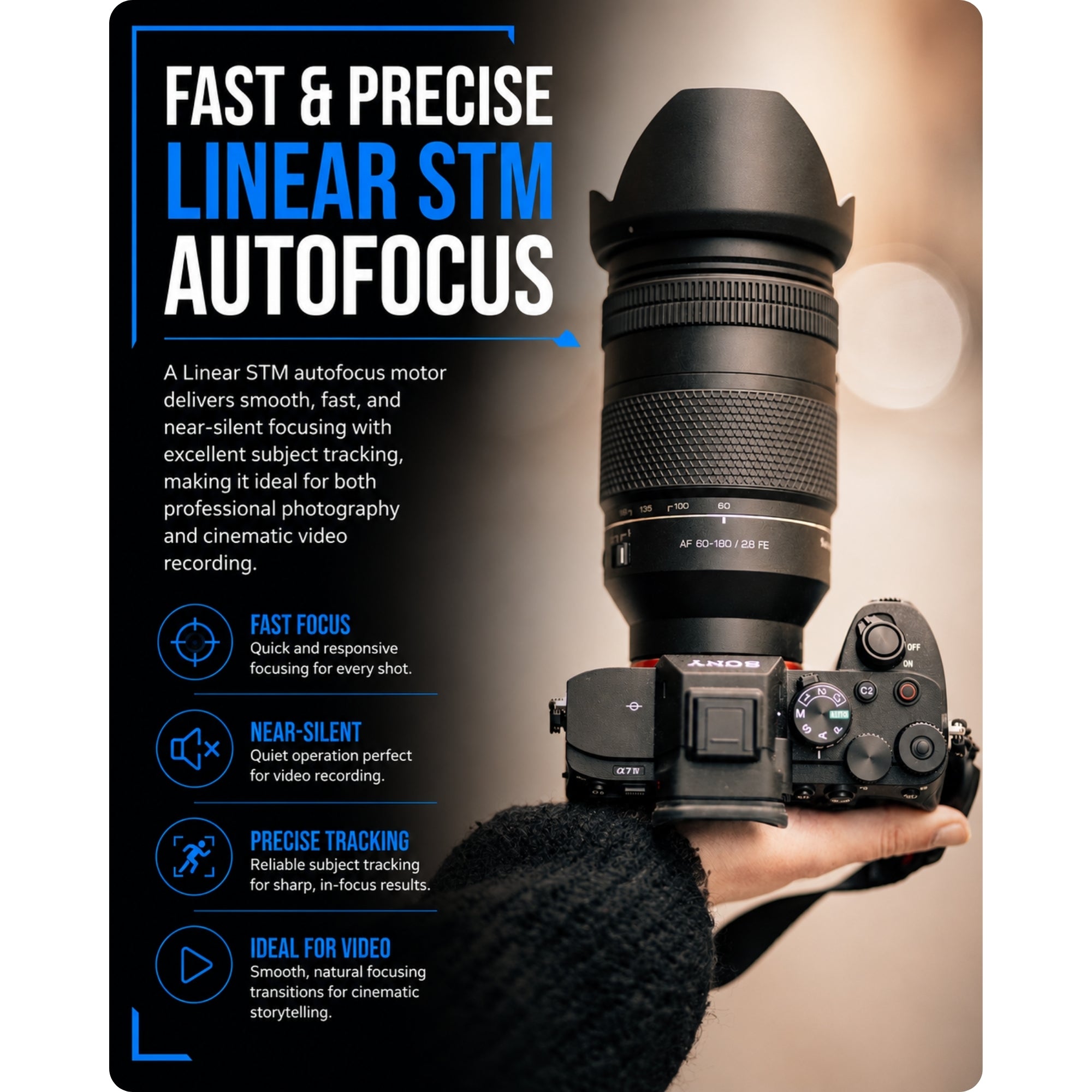 Samyang AF 60-180mm F2.8 FE Telephoto Zoom Lens for Sony E-Mount Full Frame Cameras