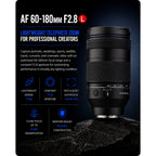 Samyang AF 60-180mm F2.8 L Telephoto Zoom Lens for Leica L-Mount, Panasonic LUMIX S and Sigma fp