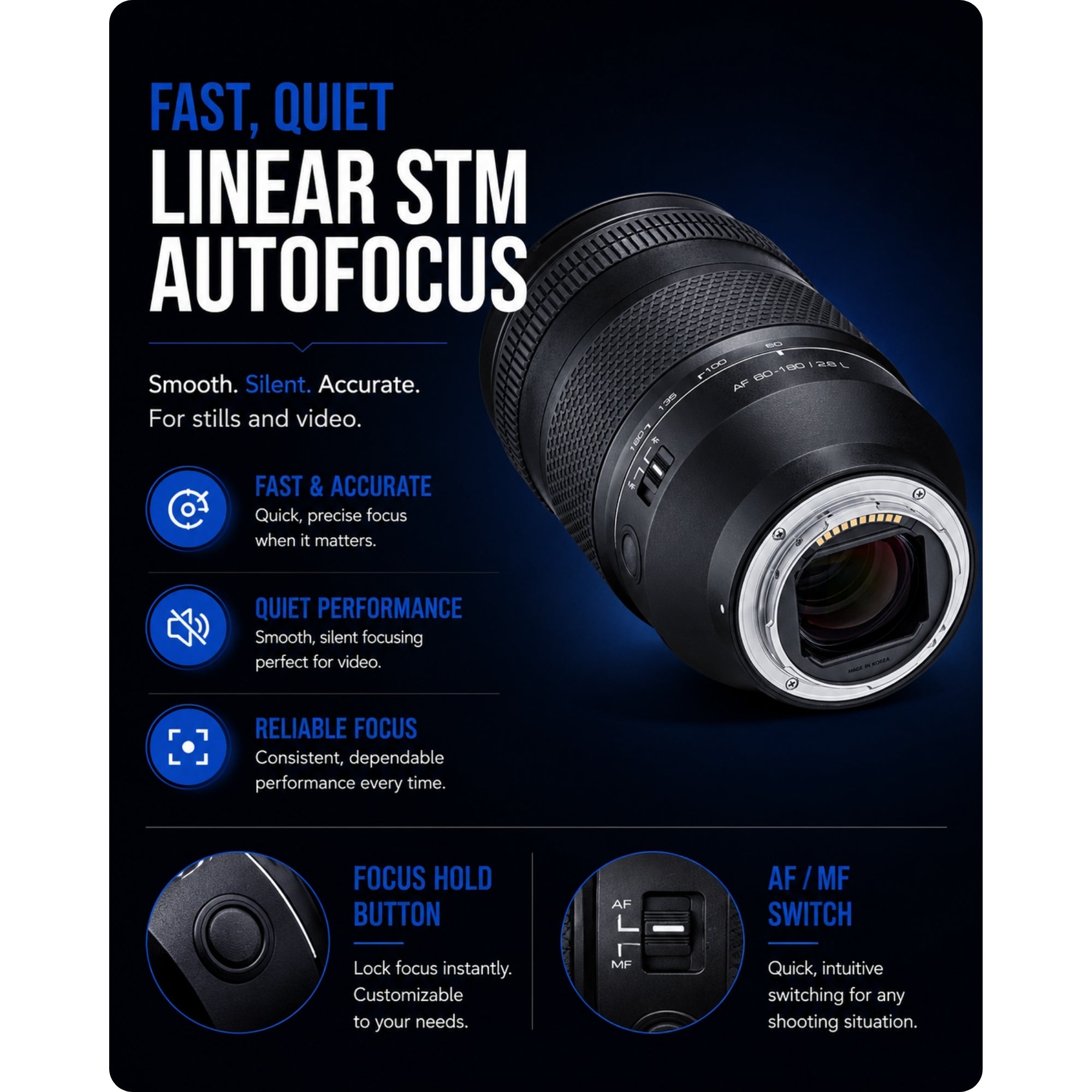 Samyang AF 60-180mm F2.8 L Telephoto Zoom Lens for Leica L-Mount, Panasonic LUMIX S and Sigma fp