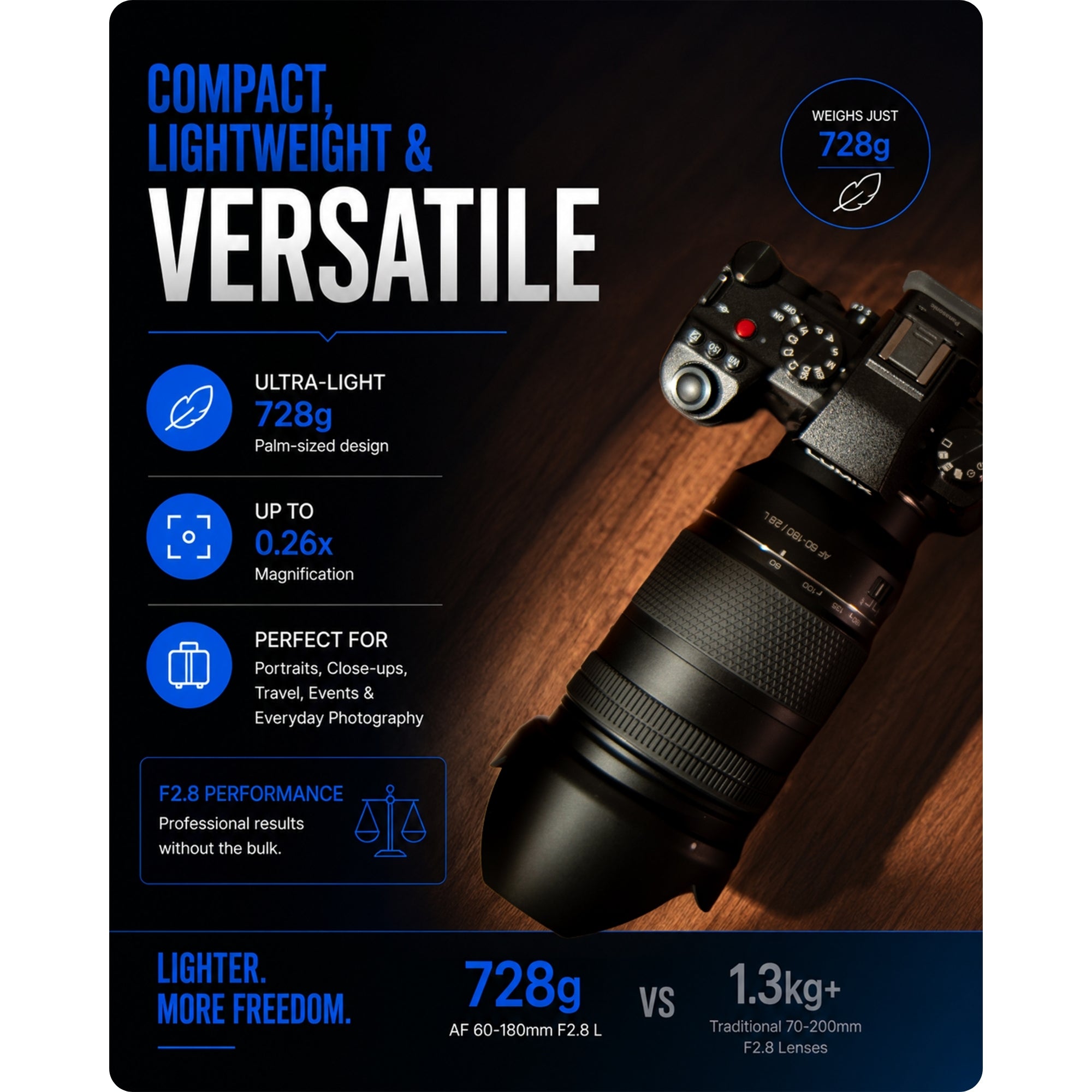 Samyang AF 60-180mm F2.8 L Telephoto Zoom Lens for Leica L-Mount, Panasonic LUMIX S and Sigma fp